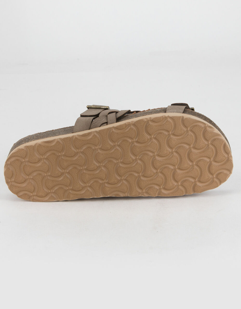 SODA Braided Buckle Girls Taupe Sandals image number 3