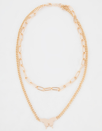 FULL TILT Butterfly Layered Chain Necklace Primary Image