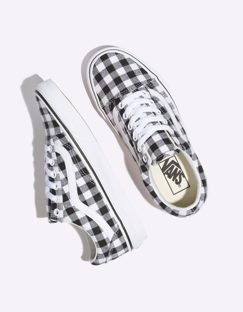 VANS Gingham Old Skool Black & True White Womens Shoes image number 2