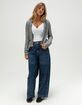 LOVE TREE Womens Zip-Up Hooded Cable Knit Sweater image number 2