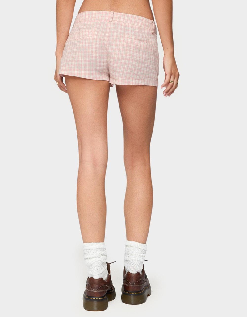 EDIKTED Monty Plaid Micro Shorts image number 1