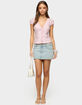 EDIKTED Georgia Ruffle Striped Button Up Top image number 5
