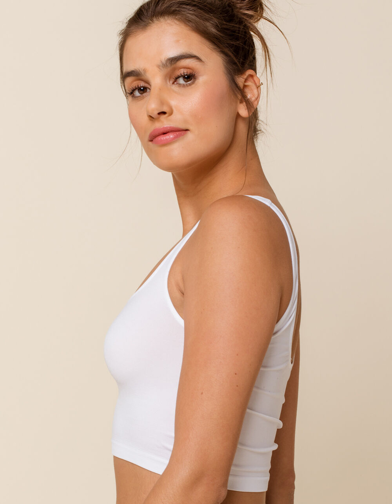 FREE PEOPLE Scoop Neck Womens White Crop Tank image number 1