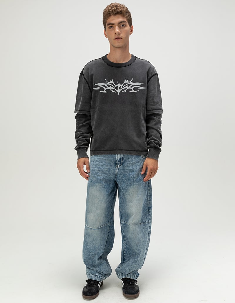 RSQ Mens Long Sleeve Boxy 2fer Tee image number 7