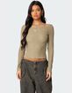 EDIKTED Textured Sheer Boat Neck Top image number 1