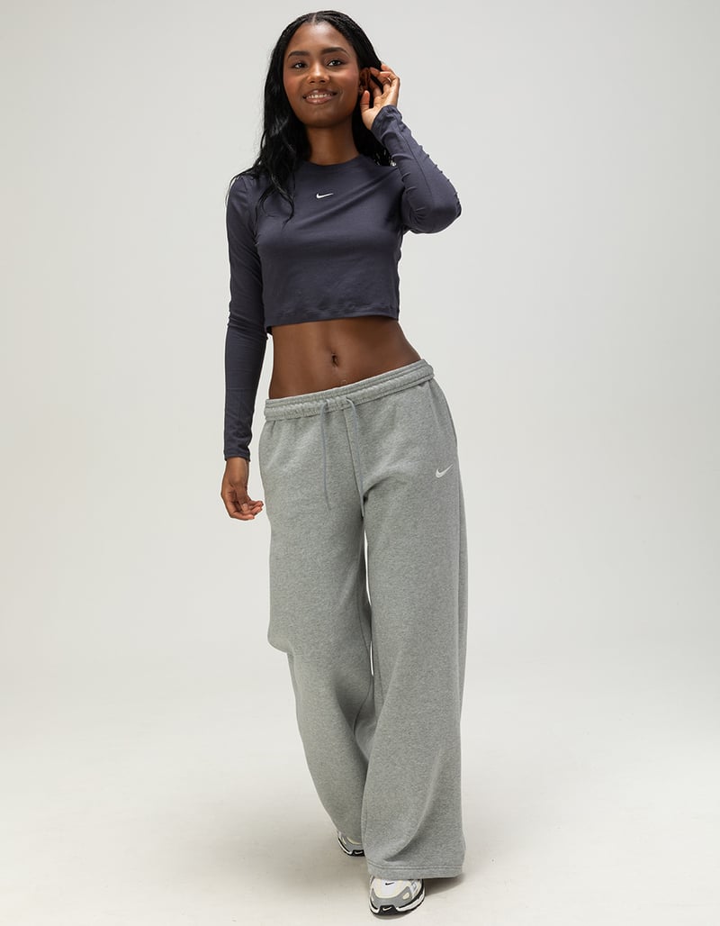 NIKE Studio Fleece Womens Mid Rise Wide Leg Pants image number 0