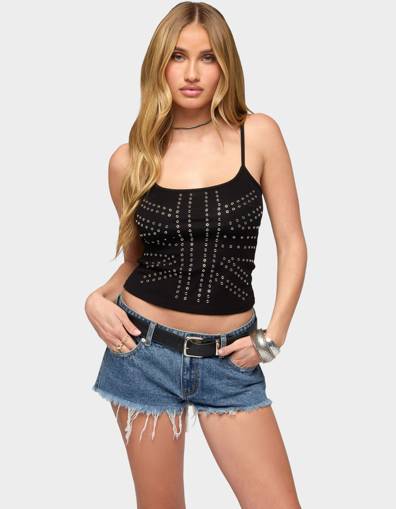 EDIKTED Union Jack Grommet Tank Top image number 1