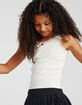 FULL TILT Lace Trim Rosette Girls Tank Top image number 4