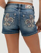 MISS ME Dahlia Fleur Womens Denim Shorts image number 2