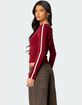 EDIKTED Contrast V-Neck Long Sleeve Tee image number 4