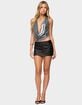 EDIKTED Danielle Faux Leather Mini Skort image number 4