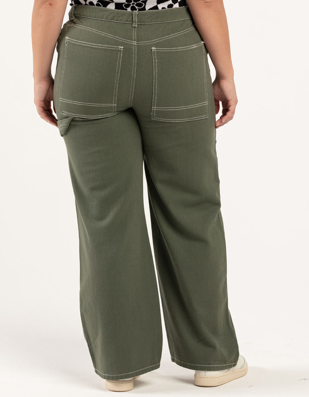 RSQ Womens High Rise Relax Carpenter Pants - OLIVE - XL | Tillys