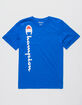 CHAMPION Vertical Script Blue Boys T-Shirt image number 1