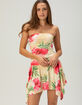 FULL TILT Womens Floral Tube Hanky Hem Dress image number 2