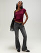 FULL TILT Womens Off The Shoulder Banded Bottom Top image number 2