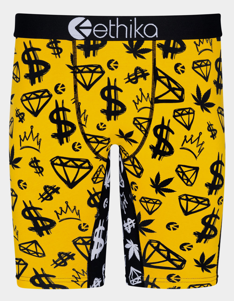 ETHIKA Black And Yellow Staple Mens Boxer Briefs image number 0