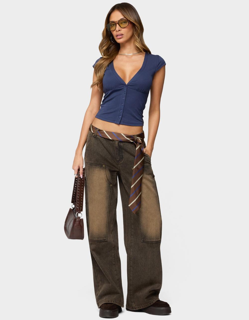 EDIKTED Alza Button Up Top image number 4