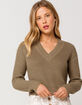 RETROD V-Neck Womens Olive Crop Sweater image number 1
