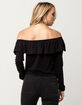IVY & MAIN Off The Shoulder Flounce Womens Top image number 3