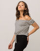 IVY & MAIN Stripe Womens Tie Front Top image number 2