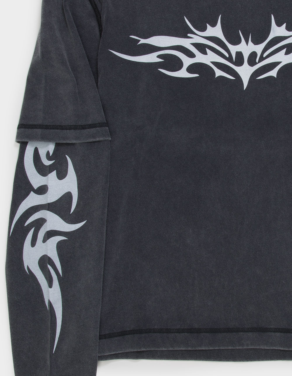 RSQ Mens Long Sleeve Boxy 2fer Tee - BLACK | Tillys
