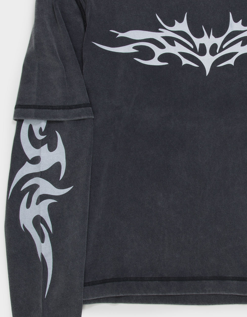 RSQ Mens Long Sleeve Boxy 2fer Tee image number 4