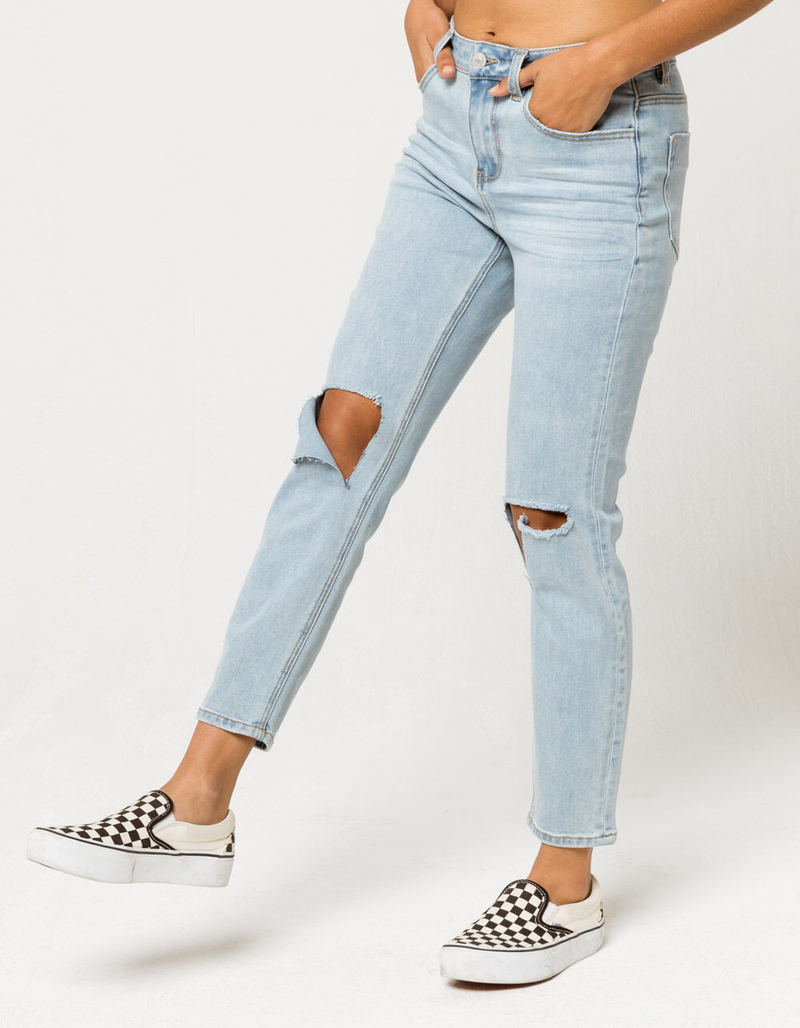 SKY AND SPARROW Ripped Mom Jeans image number 3