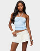 EDIKTED Citron Striped Halter Top image number 1
