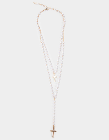FULL TILT Lariat Pearl/Cross Necklace Primary Image