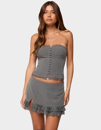 EDIKTED Mona Lacey Pinstripe Strapless Corset Primary Image