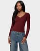 EDIKTED Larna V-Neck Ribbed Tee image number 1