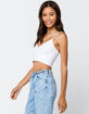 IVY & MAIN Solid Surplice Womens White Crop Cami image number 2
