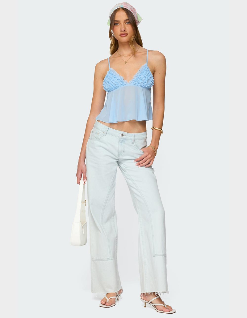EDIKTED Ruffle Sheer Chiffon Babydoll Tank Top image number 1