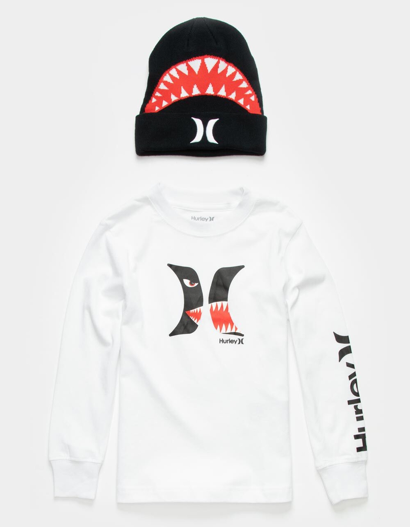 HURLEY Shark Bait 2 Piece Little Boys T-Shirt & Beanie Set (4-7) image number 0