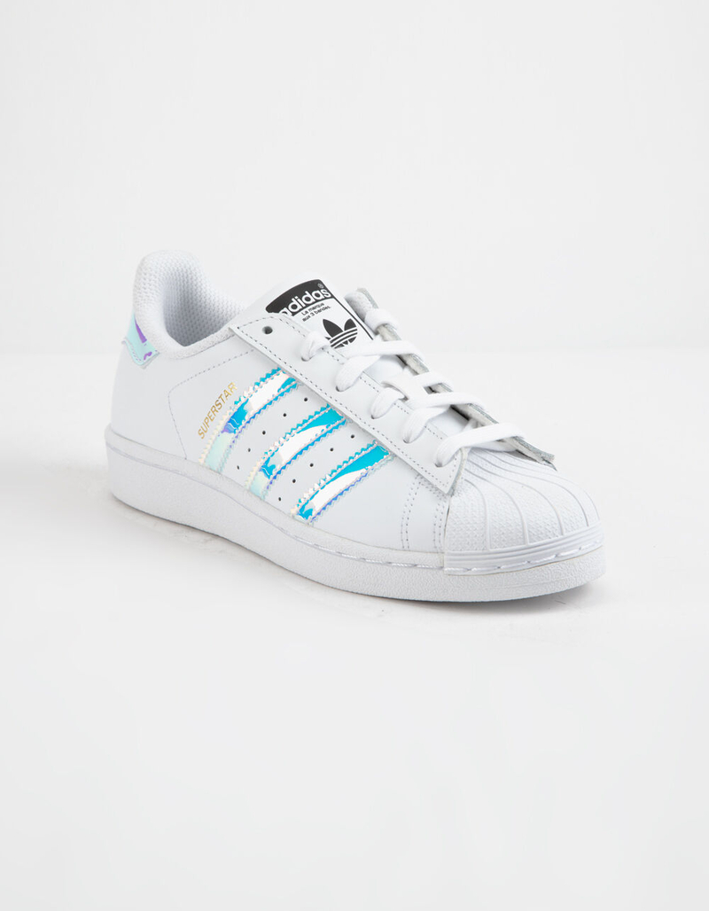 ADIDAS Superstar White & Metallic Silver Girls Shoes image number 1
