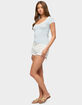 EDIKTED Layered Lacey Striped Tee image number 4