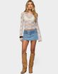 EDIKTED Gloriana Braided Denim Mini Skort image number 4