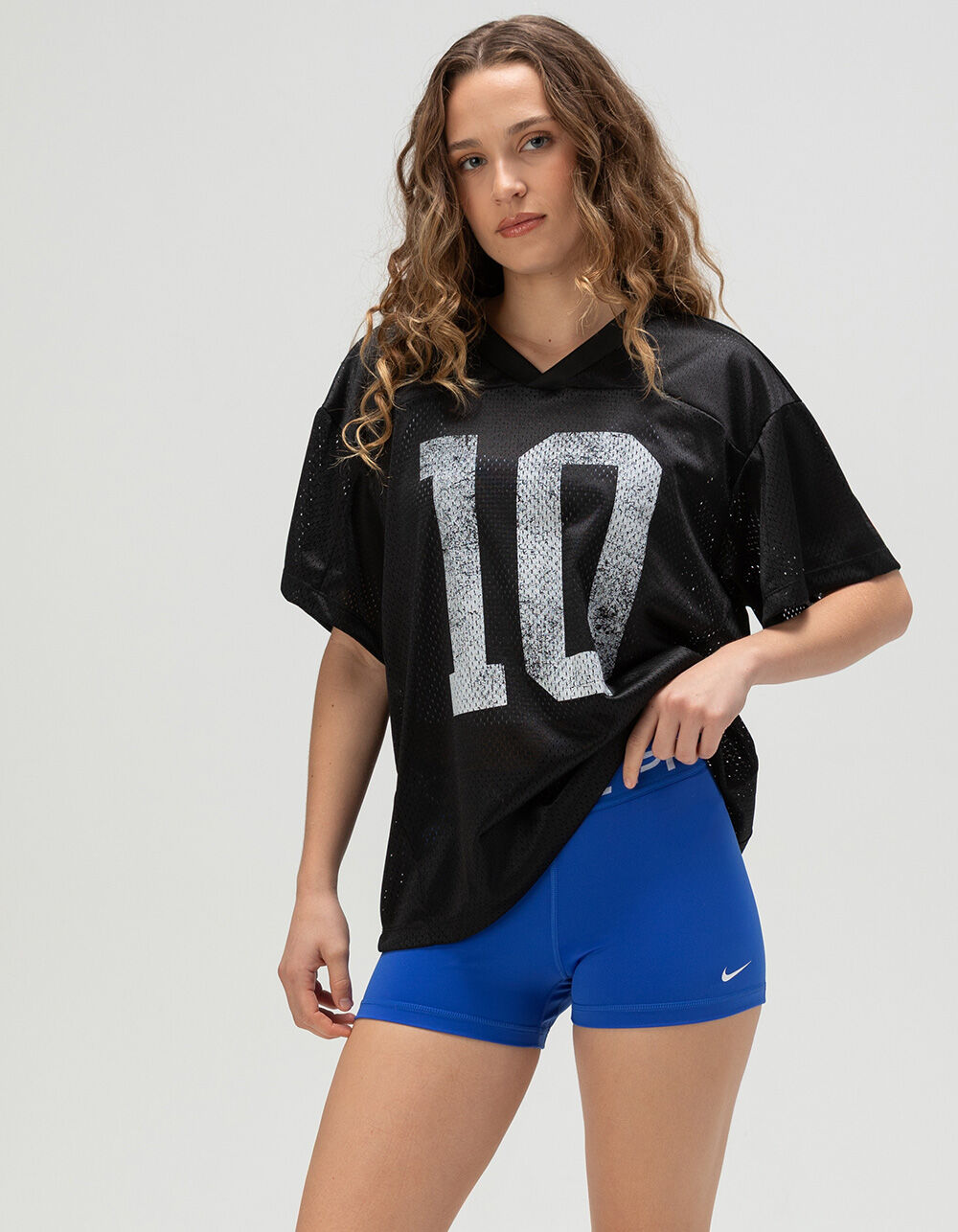 nike pro shorts women blue