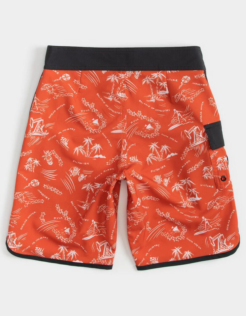 RVCA Eastern Boys Red Combo Boardshorts - REDCO - 314516349