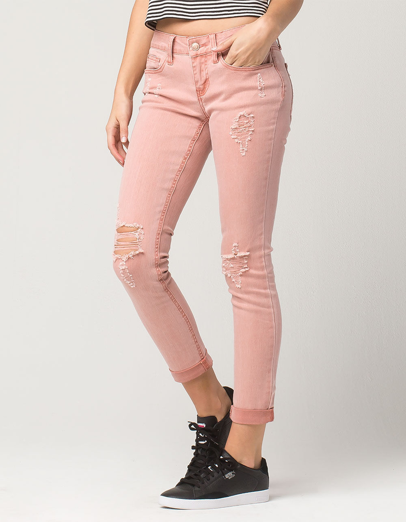 ZCO Destructed Roll Cuff Womens Jeans image number 0