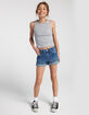 RSQ Girls Pork Chop Roll Cuff Denim Shorts image number 8