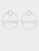 TRUE RELIGION Silver Tone Large Logo Hoop Earrings image number 1