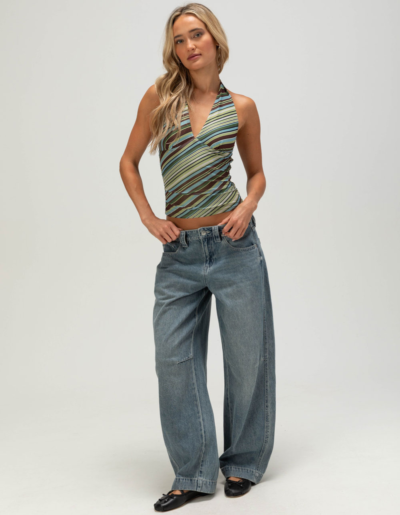RSQ Womens Stripe Mesh Halter Top image number 4