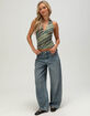 RSQ Womens Stripe Mesh Halter Top image number 5