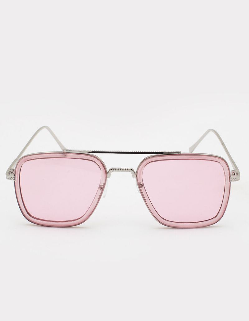 Pink Lens Navigator Sunglasses image number 1