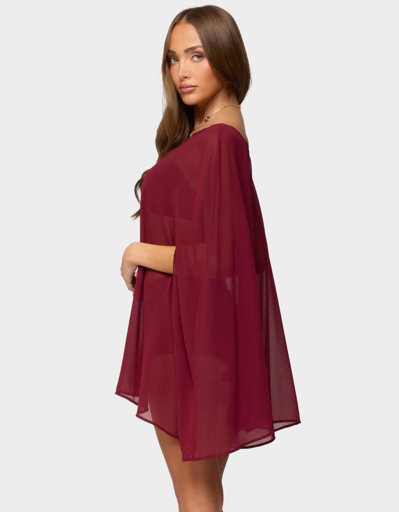 EDIKTED Mckenzie Sheer Chiffon Poncho image number 2
