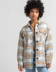 LOVE TREE Womens Plaid Shacket image number 1