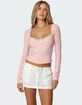 EDIKTED Morgyn Lace Trim Ribbed Top image number 1