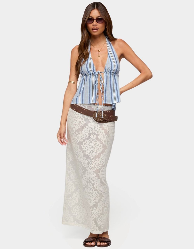 EDIKTED Galee Tie Front Linen Look Top image number 4