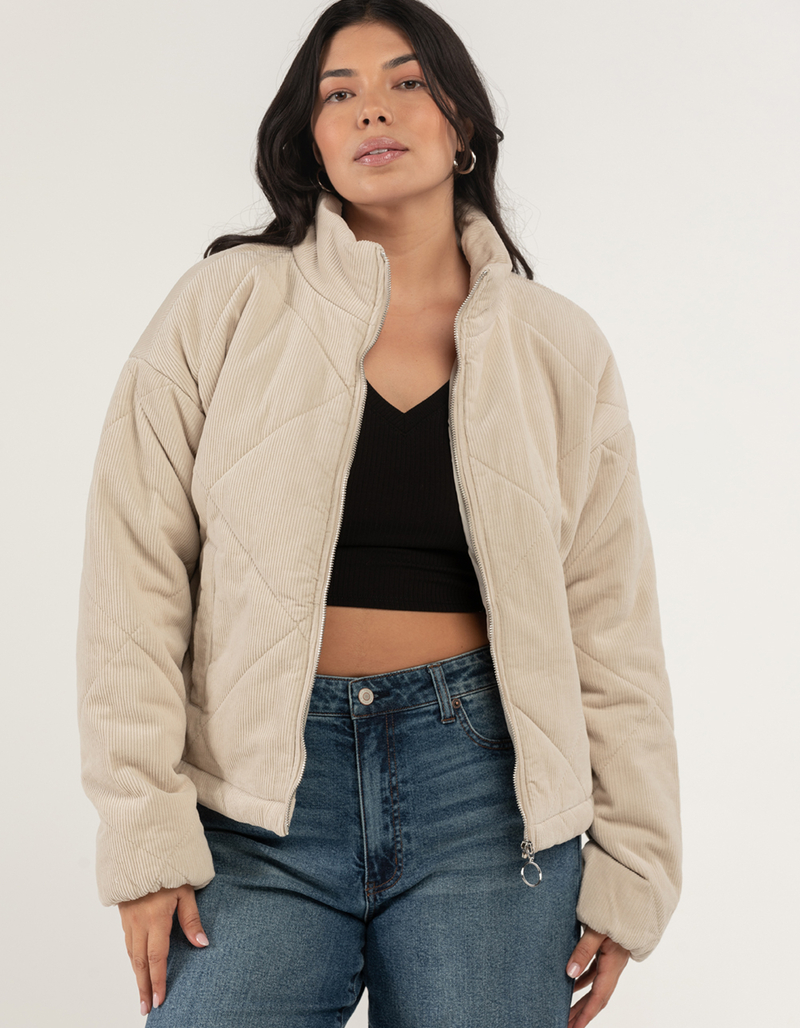 RSQ Womens Diamond Corduroy Puffer Jacket image number 7